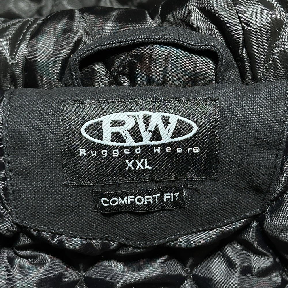 NEW Rugged Wear RW Canvas Work Jacket Mens 2XL Black 3M Insulated Comfort Hooded - Picture 7 of 15
